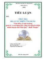 TIỂU LUẬN THỰC ĐỊA ĐẢO PHÚ QUÝ TỈNH BÌNH THUẬN