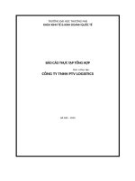 Báo cáo thực tập tại CÔNG TY TNHH PTV LOGISTICS 