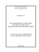 Quản trị khách hàng cá nhân trong hoạt động huy động vốn tại hội sở ngân hàng TMCP tiên phong   hội sở 