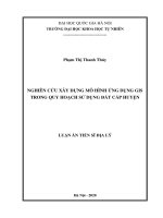 Nghiên cứu xây dựng mô hình ứng dụng GIS trong quy hoạch sử dụng đất cấp huyện 