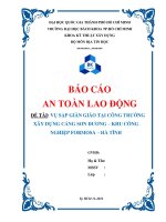 báo cáo môn an toàn lao động vụ sập GIÀN GIÁO tại CÔNG TRƯỜNG xây DỰNG CẢNG sơn DƯƠNG – KHU CÔNG NGHIỆP FORMOSA – hà TĨNH