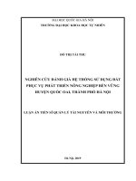 Nghiên cứu đánh giá hệ thống sử dụng đất phục vụ phát triển nông nghiệp bền vững huyện quốc oai, thành phố hà nội 
