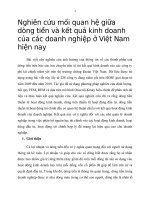 Nghiên cứu mối quan hệ giữa dòng tiền và kết quả kinh doanh của các doanh nghiệp ở Việt Nam hiện nay