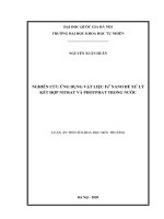 Nghiên cứu ứng dụng vật liệu fe0 nano để xử lý kết hợp nitrat và photphat trong nước 