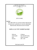 Thực hiện công tác cấp giấy chứng nhận quyền sử dụng đất tại phường túc duyên, thành phố thái nguyên, tỉnh thái nguyên 2018 