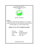 Thành lập tờ bản đồ địa chính số 47 tỷ lệ 1 1000 xã cương sơn, huyện lục nam , tỉnh bắc giang bằng máy toàn đạc điện tử và công nghệ tin học 