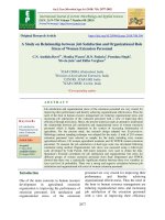 A study on relationship between job satisfaction and organizational role stress of women extension personnel