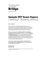Sample PET Exam PapersListening, Reading, Writing