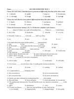 đề kiểm tra học kì 2 môn tiếng Anh 10 thí điểm số 2