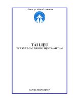 TÀI LIỆU TƯ VẤN VỀ CÁC PHƯƠNG TIỆN TRÁNH THAI