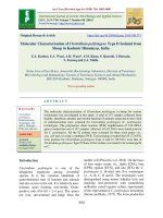 Molecular characterisation of clostridium perfringens type D isolated from sheep in Kashmir Himalayas, India