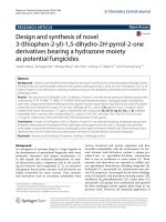 Design and synthesis of novel 3-(thiophen-2-yl)-1,5-dihydro-2H-pyrrol-2-one derivatives bearing a hydrazone moiety as potential fungicides