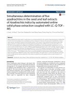 Simultaneous determination of five azadirachtins in the seed and leaf extracts of Azadirachta indica by automated online solid-phase extraction coupled with LC–Q-TOF–MS