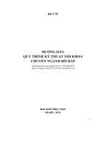 HƯỚNG DẪN QUY TRÌNH KỸ THUẬT NỘI KHOA CHUYÊN NGÀNH HÔ HẤP