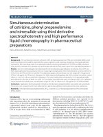 Simultaneous determination of cetirizine, phenyl propanolamine and nimesulide using third derivative spectrophotometry and high performance liquid chromatography in pharmaceutical