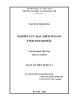 Nghiên cứu đặc điểm dân số tỉnh Thanh Hóa