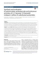 Synthesis and evaluation of antimicrobial, antitubercular and anticancer activities of 2-(1-benzoyl-1H-benzo[d] imidazol-2-ylthio)-N-substituted acetamides