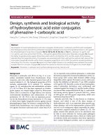 Design, synthesis and biological activity of hydroxybenzoic acid ester conjugates of phenazine-1-carboxylic acid