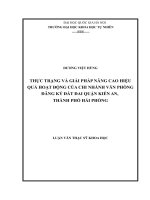 Thực trạng và giải pháp nâng cao hiệu quả hoạt động của chi nhánh văn phòng đăng ký đất đai quận kiến an, thành phố hải phòng 