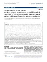 Assessment and comparison of phytochemical constituents and biological activities of bitter bean (Parkia speciosa Hassk.) collected from different locations in Malaysia