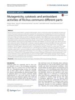 Mutagenicity, cytotoxic and antioxidant activities of Ricinus communis different parts
