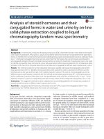 Analysis of steroid hormones and their conjugated forms in water and urine by online solid-phase extraction coupled to liquid chromatography tandem mass spectrometry