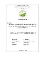 Đánh giá hiện trạng môi trường nước thải tại bệnh viện đa khoa tỉnh quảng ninh và đề xuất công nghệ xử lý 
