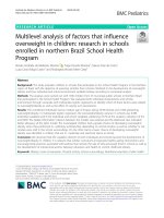 Multilevel analysis of factors that influence overweight in children: Research in schools enrolled in northern Brazil School Health Program
