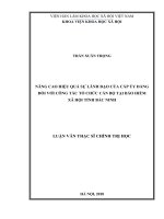 NÂNG CAO HIỆU QUẢ SỰ LÃNH ĐẠO CỦA CẤP ỦY ĐẢNG ĐỐI VỚI CÔNG TÁC TỔ CHỨC CÁN BỘ TẠI BẢO HIỂM XÃ HỘI TỈNH BẮC NINH
