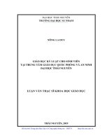 Giáo dục kỷ luật cho sinh viên tại trung tâm giáo dục quốc phòng và an ninh đại học thái nguyên 