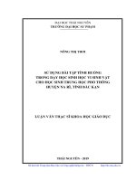 Sử dụng bài tập tình huống trong dạy học sinh học vi sinh vật cho học sinh trung học phổ thông huyện na rì, tỉnh bắc kạn 