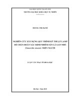 Nghiên cứu xây dựng quy trình kỹ thuật LAMP để chẩn đoán xác định nhiễm sán lá gan nhỏ clonorchis sinensis trên người 