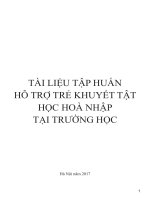 TÀI LIỆU TẬP HUẤNHỖ TRỢ TRẺ KHUYẾT TẬT HỌC HOÀ NHẬP TẠI TRƯỜNG HỌC