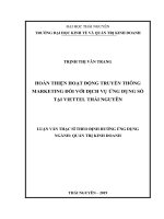 Hoàn thiện hoạt động truyền thông marketing đối với dịch vụ ứng dụng số tại viettel thái nguyên 