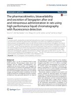 The pharmacokinetics, bioavailability and excretion of bergapten after oral and intravenous administration in rats using high performance liquid chromatography with fluorescence detection