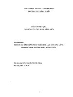 SKKN một số bài tập nhằm phát triển thể lực môn cầu lông cho học sinh trường THPT bình xuyên 