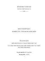 SKKN biện pháp quản lý hoạt động học tập của học sinh trung học phổ thông khu vực miền núi tỉnh vĩnh phúc 