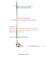 SKKN phân loại và phương pháp giải bài tập nitơ và hợp chất của nitơ dùng trong ôn thi trung học phổ thông quốc gia 