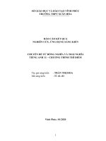 SKKN dạng bài tập từ đồng nghĩa và trái nghĩa  dành cho học sinh lớp 11  chương trình thí điểm