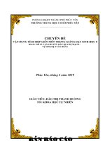 CHUYÊN đề vận DỤNG TÍCH hợp LIÊN môn TRONG GIẢNG dạy SINH học 8 bài 18  tiết 19  vận CHUYỂN máu QUA hệ MẠCH   vệ SINH hệ TUẦN HOÀN 