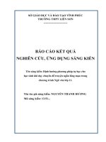 báo cáo kết quả nghiên cứu ứng dụng sáng kiến định hướng phương pháp tự học cho học sinh khi dạy chuyên đề truyện ngắn lãng mạn trong chương trình ngữ văn lớp 11 