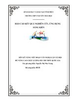 SKKN rèn kỹ năng viết đoạn văn nghị luận xã hội để nâng cao chất lượng bài thi thpt quốc gia 