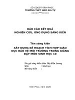 SKKN xây dựng kế hoạch tích hợp giáo dục bảo vệ môi trường trong giảng dạy môn sinh học 10 