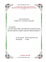 SKKN vận dụng kiến thức liên môn để giải một số dạng bài tập chương i thuộc chương trình sinh học 11 