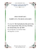 SKKN một số giải pháp dạy hiệu quả kỹ năng viết các dạng bài  luận tiếng anh trong bồi dưỡng học sinh giỏi tiếng anh  cấp THPT