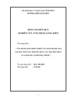 SKKN ỨNG DỤNG BẢNG BIẾN THIÊN của hàm số bậc HAI vào bài TOÁN GIÁ TRỊ lớn NHẤT, GIÁ TRỊ NHỎ NHẤT của hàm số và  PHƯƠNG TRÌNH 