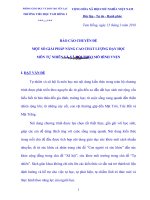 Báo cáo chuyên đề một số giải pháp nâng cao chất lượng dạy học môn tự nhiên và xã hội theo mô hình VNEN 