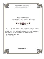 SKKN đổi mới cấu trúc nội dung, áp dụng một số phương pháp và kĩ thuật dạy học tích cực vào dạy học chương III cấu trúc của trái đất  các quyển của lớp vỏ địa lí 