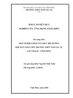 SKKN một số biện pháp tổ chức bồi dưỡng đội ngũ giáo viên trường THPT ngô gia tự huyện lập thạch, tỉnh vĩnh phúc 