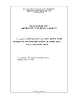 SKKN nâng cao kỹ năng định hướng nghề nghiệp cho học sinh trung học phổ thông thông qua hoạt động ngoại khóa môn GDCD 